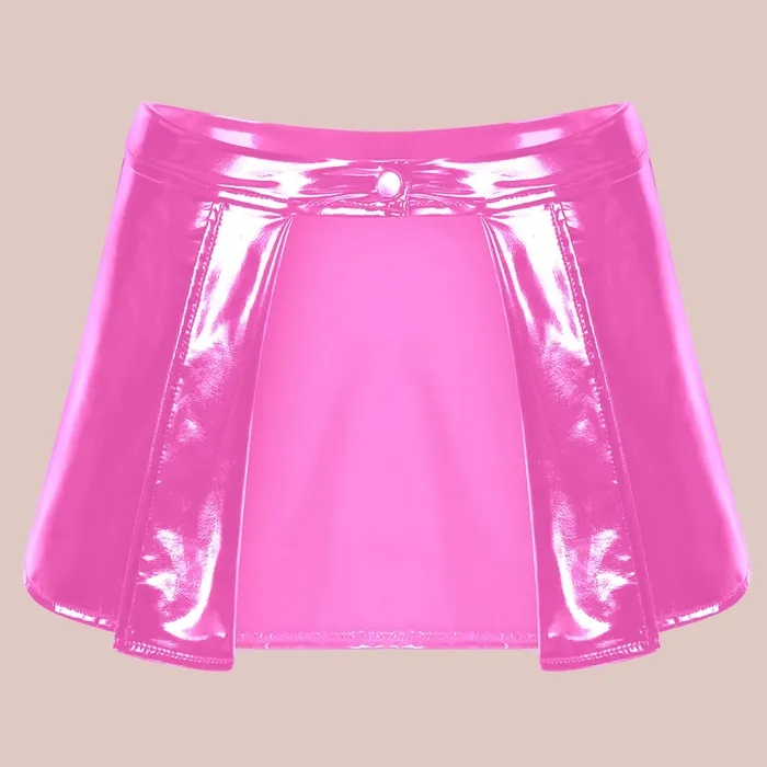 Restraints House of Chastity Open Front Patent Leather Mini Skirt