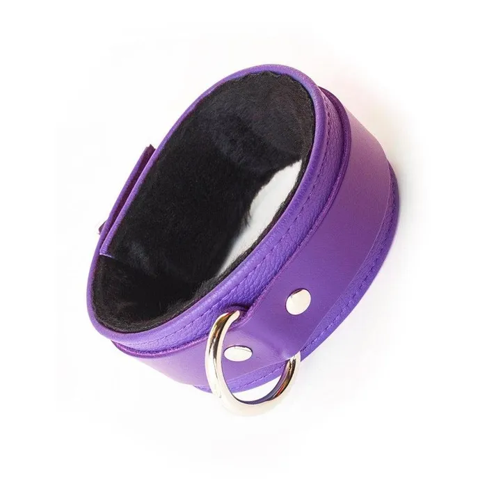 Restraints Purple Fleece Lined Garment Leather Ankle Cuffs The Stockroom