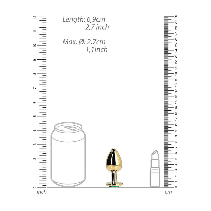 Shots America Anal Round Gem Butt Plug Small Emerald Green