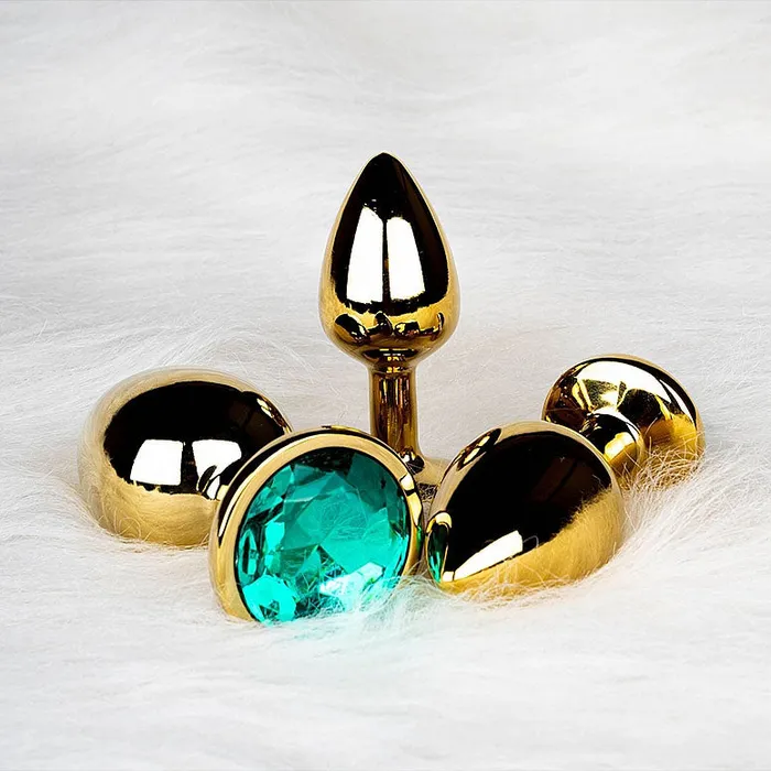 Shots America Anal Round Gem Butt Plug Small Emerald Green