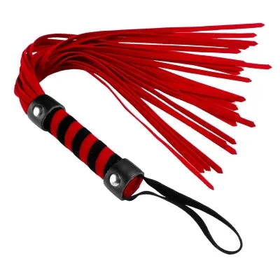 Strict Vibrators Strict Short Suede Flogger Red