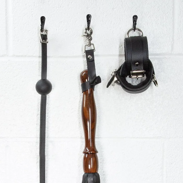 The Stockroom Restraints Sissoo Rosewood Long Handle Leather Flogger