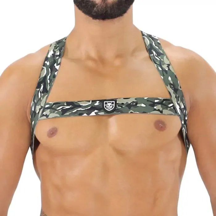 TOF Paris Elastic Chest Harness Khaki Camo TOF Paris Female Sex Toys
