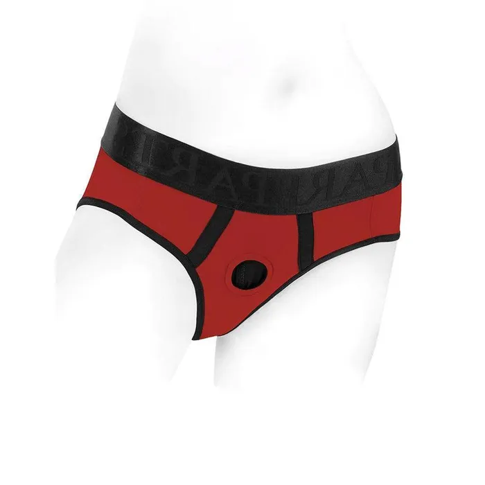 vendorunknown Anal Tomboi Harness RedBlack Nylon Briefs by Spareparts