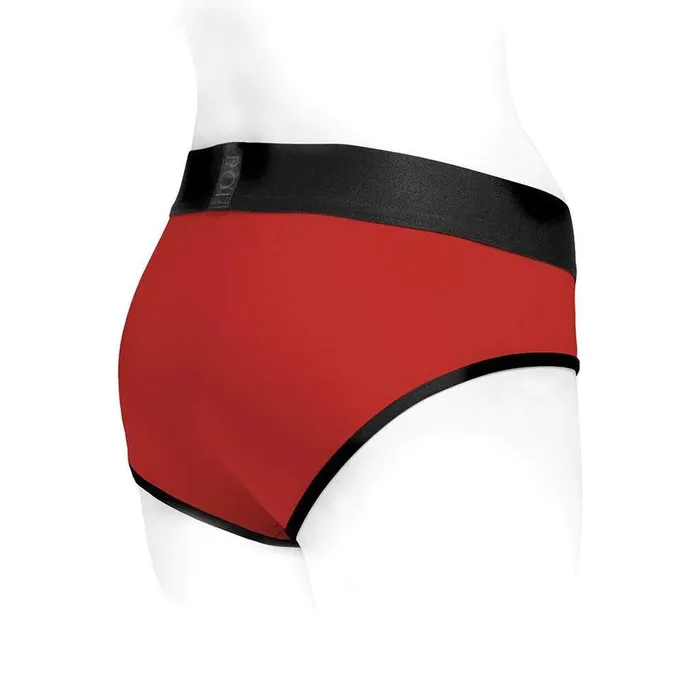 vendorunknown Anal Tomboi Harness RedBlack Nylon Briefs by Spareparts