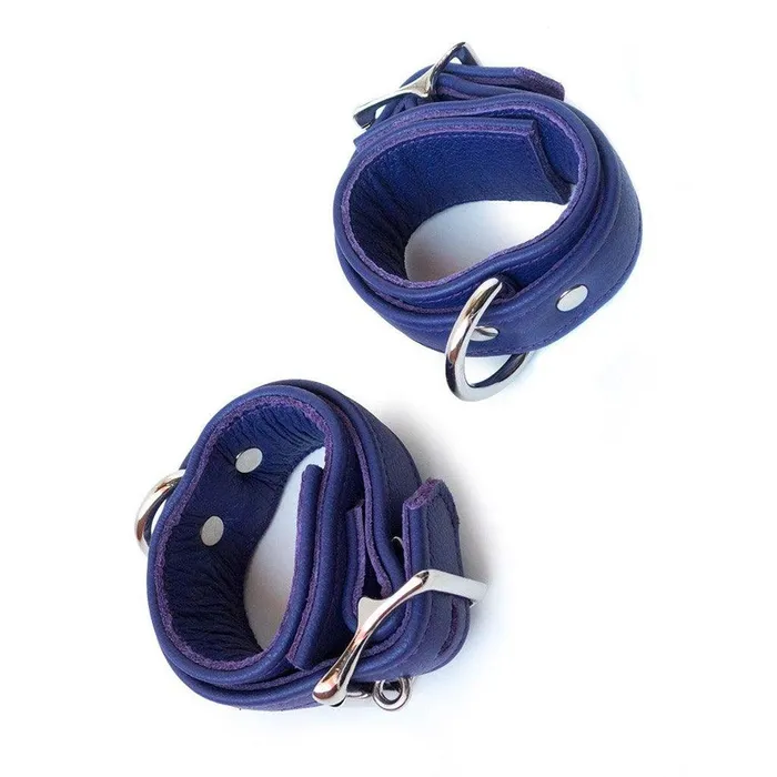 vendorunknown Restraints Premium Garment Leather Wrist Cuffs Purple