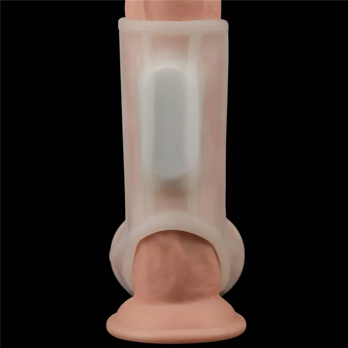 Vibrating Ridge Knights Ring with Scrotum Sleeve LOVETOY Male Sex Toys