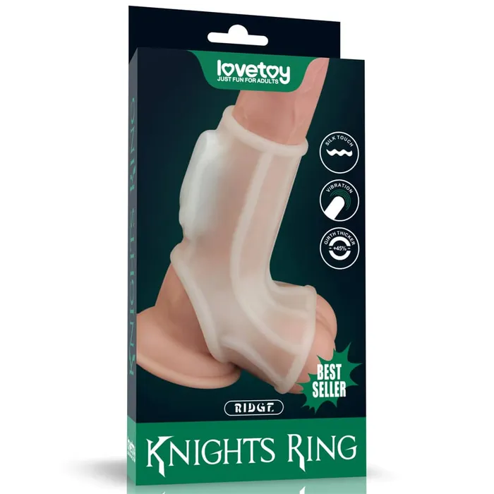 Vibrating Ridge Knights Ring with Scrotum Sleeve LOVETOY Male Sex Toys