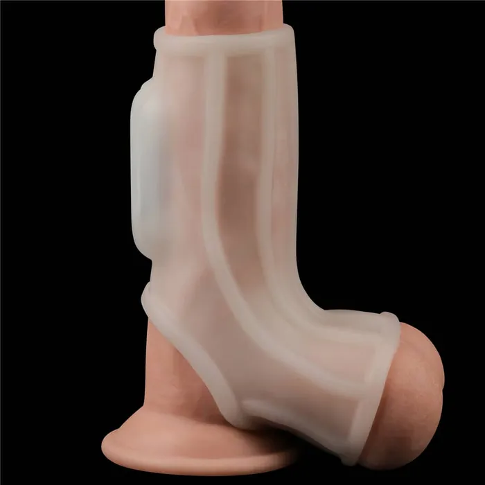 Vibrating Ridge Knights Ring with Scrotum Sleeve LOVETOY Male Sex Toys