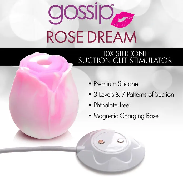XR Brands Female Sex Toys Gossip Rose Dream 10X Silicone Clit Stimulator